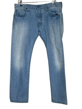 G-Star Attacc Straight Leg Men’s Size 36 x 32 Light Blue Jeans